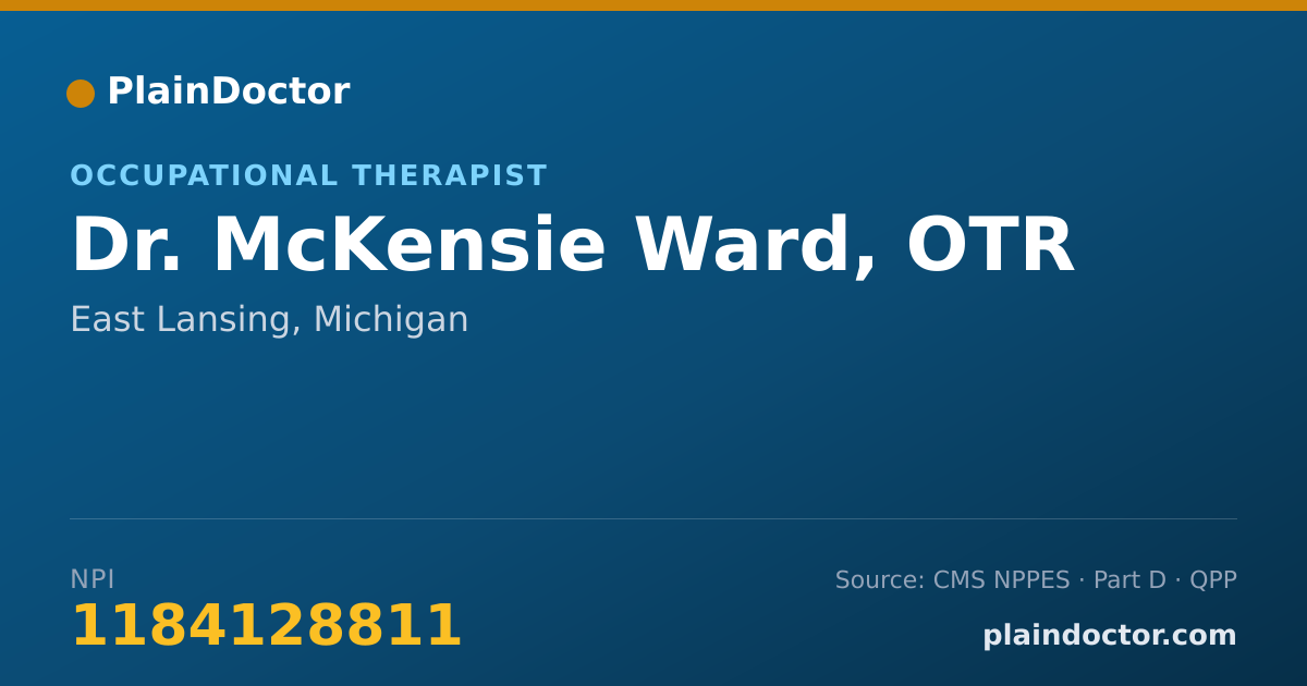 Shareable card for McKensie Ward, OTR - Occupational Therapist, East Lansing, MI