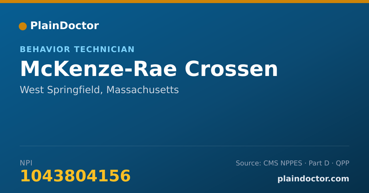 Shareable card for McKenze-Rae Crossen - Behavior Technician, West Springfield, MA