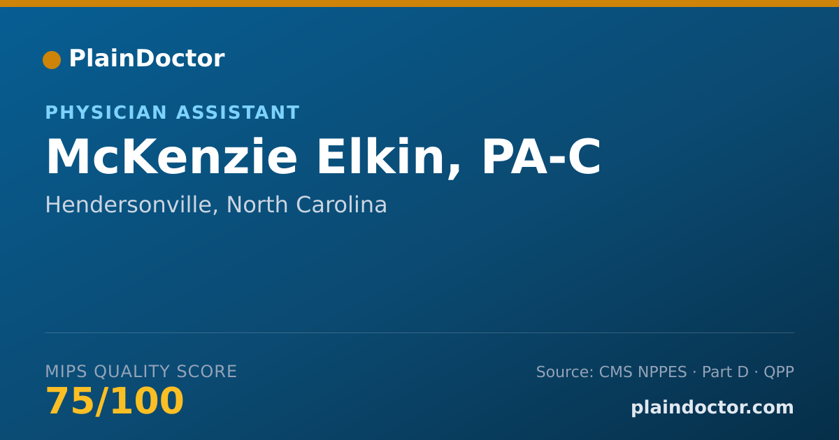 Shareable card for McKenzie Elkin, PA-C - Medical Physician Assistant, Hendersonville, NC