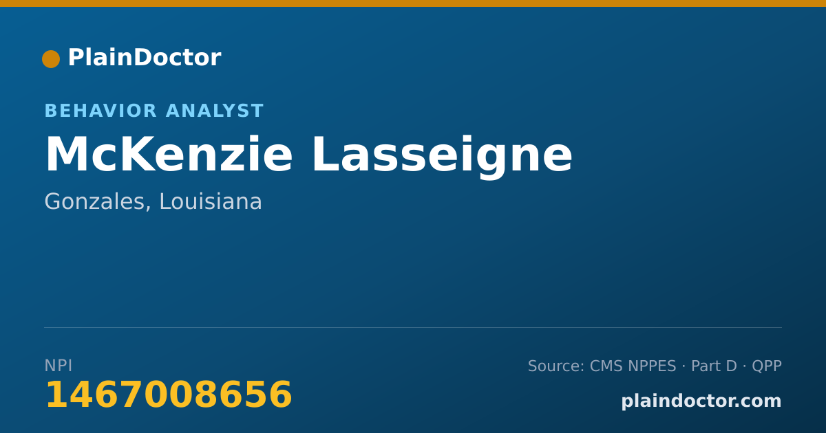 Shareable card for McKenzie Lasseigne - Behavior Analyst, Gonzales, LA