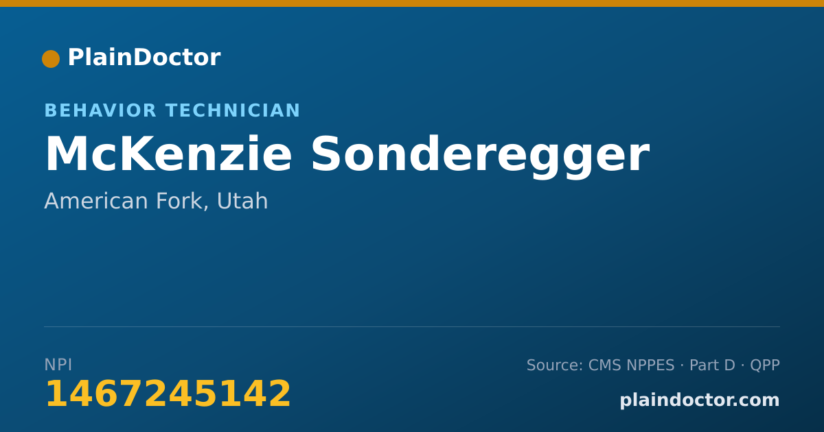Shareable card for McKenzie Sonderegger - Behavior Technician, American Fork, UT