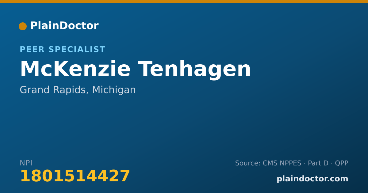 Shareable card for McKenzie Tenhagen - Peer Specialist, Grand Rapids, MI