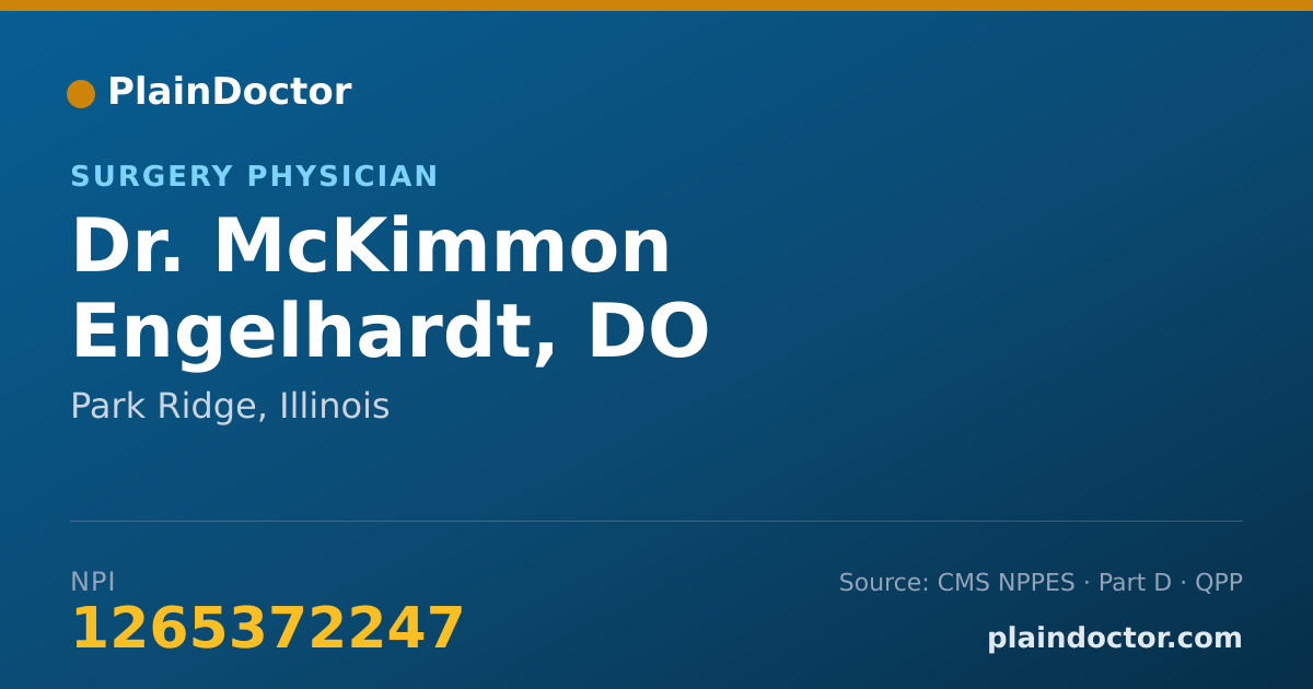 Shareable card for McKimmon Engelhardt, DO - Surgery Physician, Park Ridge, IL