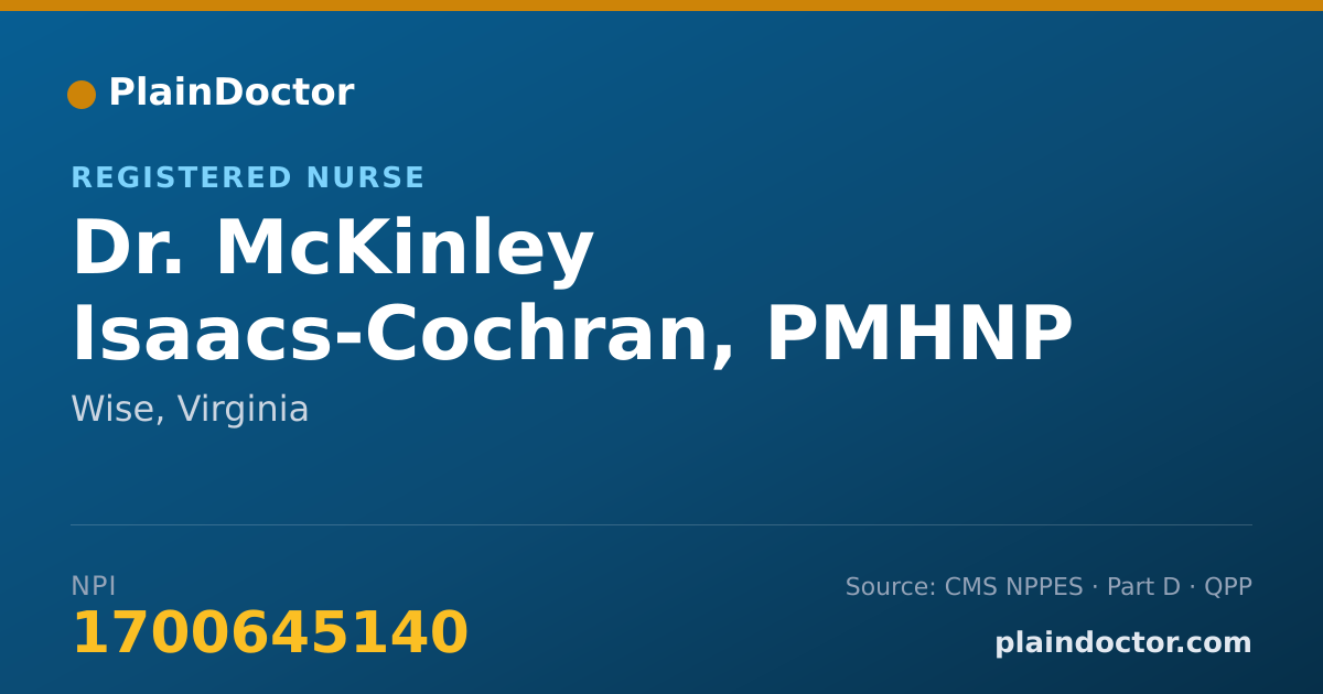 Shareable card for McKinley Isaacs-Cochran, PMHNP - Registered Nurse, Wise, VA