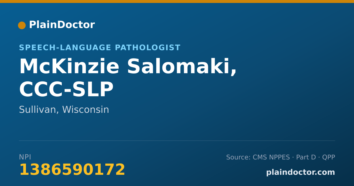 Shareable card for McKinzie Salomaki, CCC-SLP - Speech-Language Pathologist, Sullivan, WI