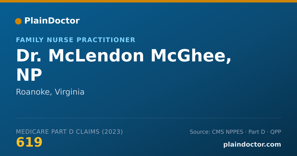 Shareable card for McLendon McGhee, NP - Family Nurse Practitioner, Roanoke, VA