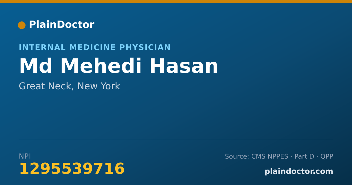 Shareable card for Md Mehedi Hasan - Internal Medicine Physician, Great Neck, NY
