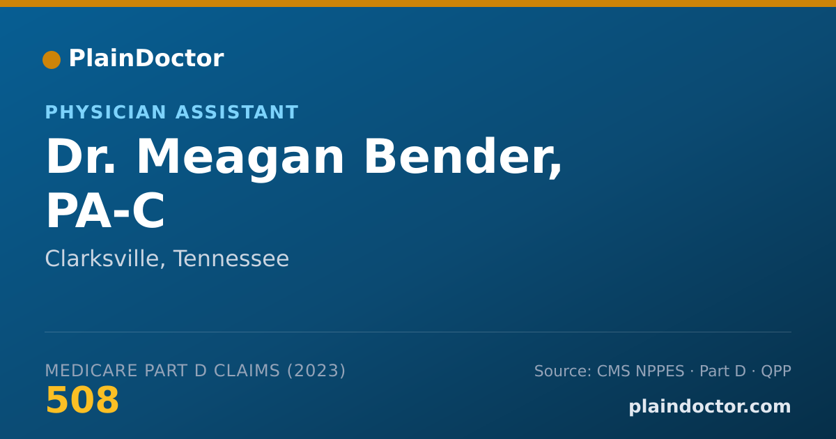 Shareable card for Meagan Bender, PA-C - Physician Assistant, Clarksville, TN