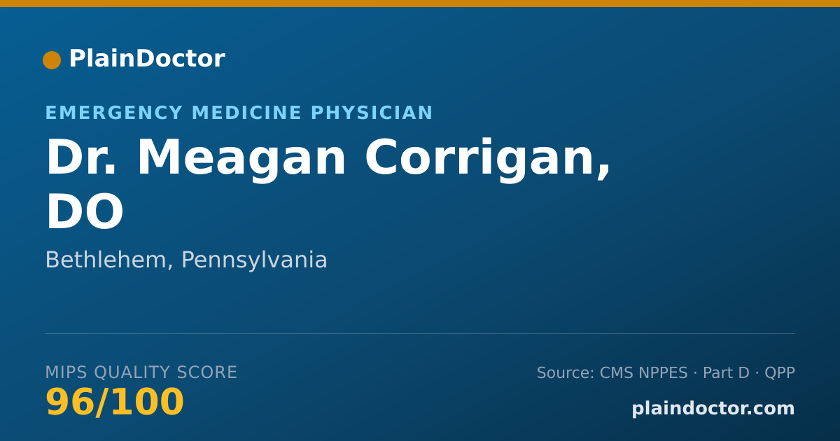Shareable card for Meagan Corrigan, DO - Emergency Medicine Physician, Bethlehem, PA