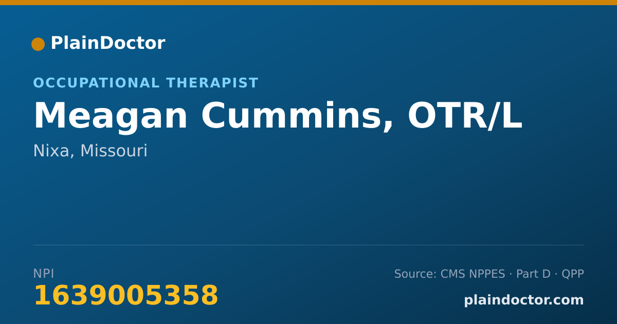 Shareable card for Meagan Cummins, OTR/L - Occupational Therapist, Nixa, MO