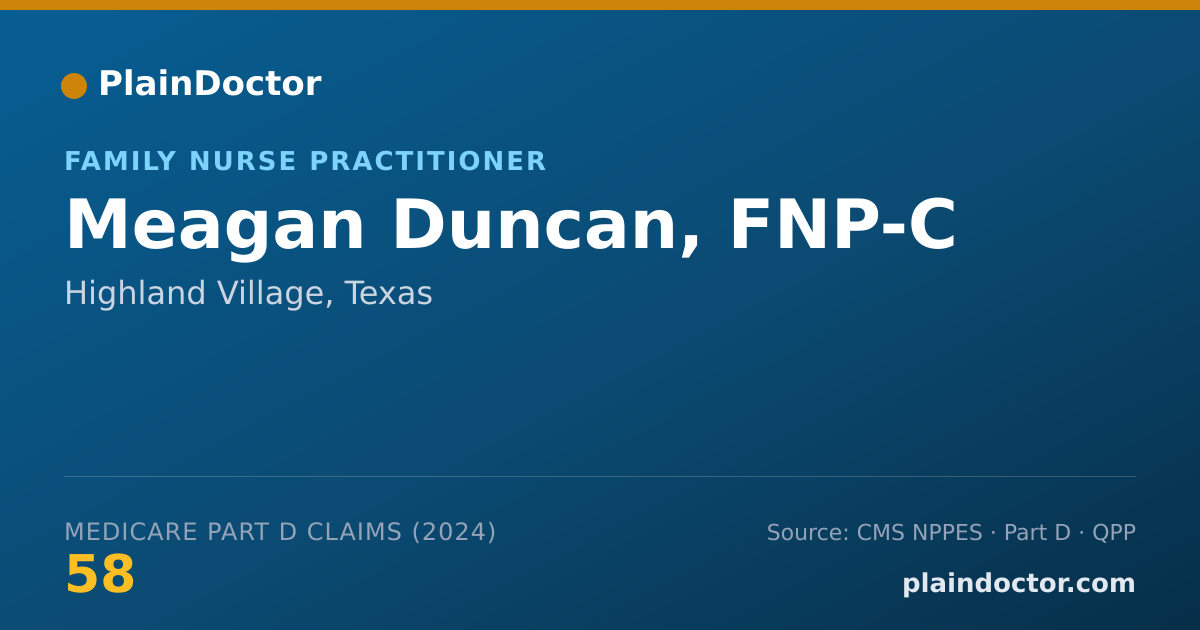Shareable card for Meagan Duncan, FNP-C - Family Nurse Practitioner, Highland Village, TX