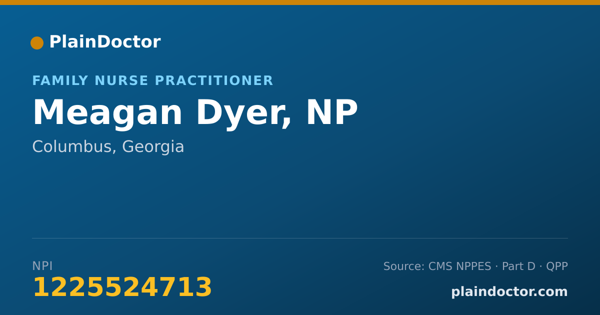 Shareable card for Meagan Dyer, NP - Family Nurse Practitioner, Columbus, GA