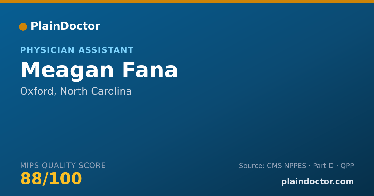 Shareable card for Meagan Fana - Physician Assistant, Oxford, NC