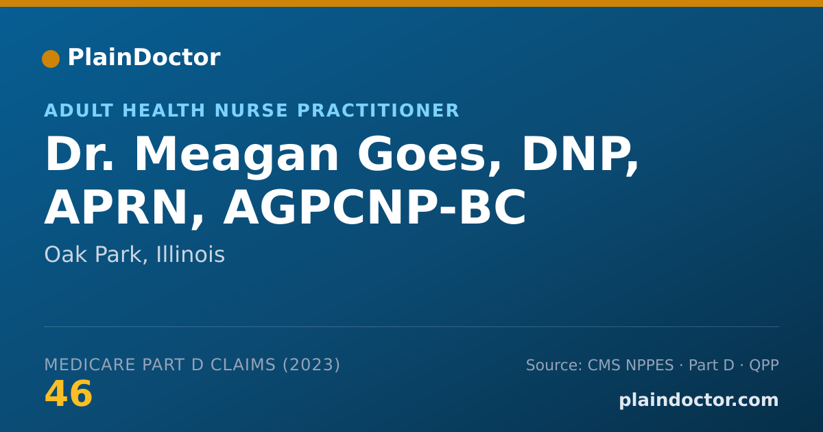 Shareable card for Meagan Goes, DNP, APRN, AGPCNP-BC - Adult Health Nurse Practitioner, Oak Park, IL