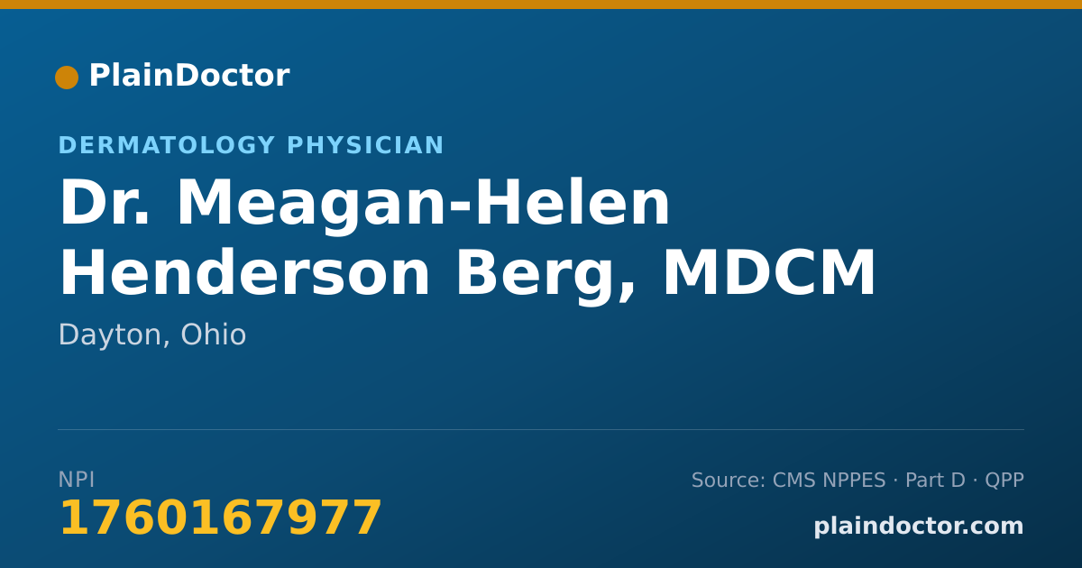 Shareable card for Meagan-Helen Henderson Berg, MDCM (MD) - Dermatology Physician, Dayton, OH