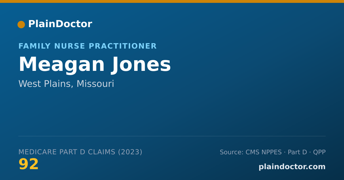 Shareable card for Meagan Jones - Family Nurse Practitioner, West Plains, MO