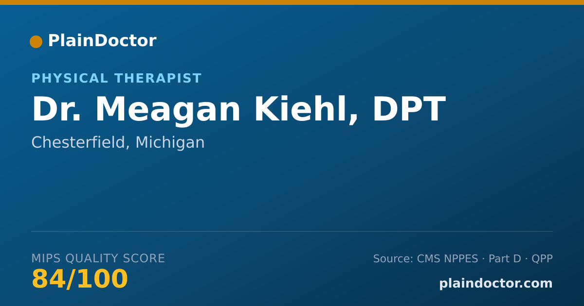 Shareable card for Meagan Kiehl, DPT - Physical Therapist, Chesterfield, MI