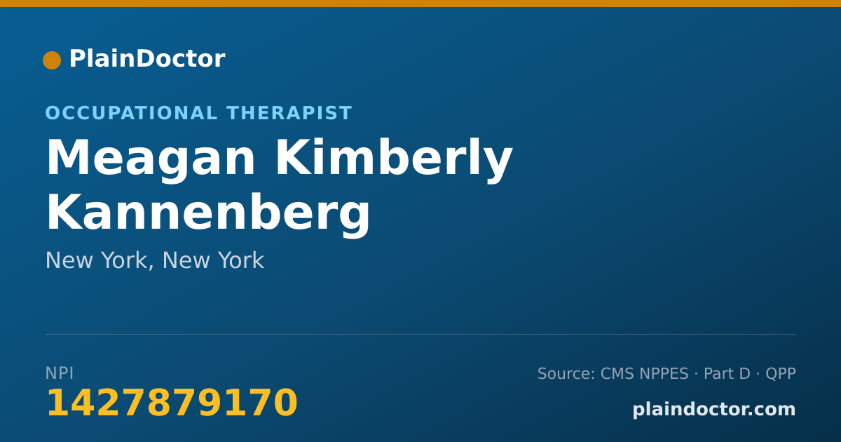 Shareable card for Meagan Kimberly Kannenberg - Occupational Therapist, New York, NY