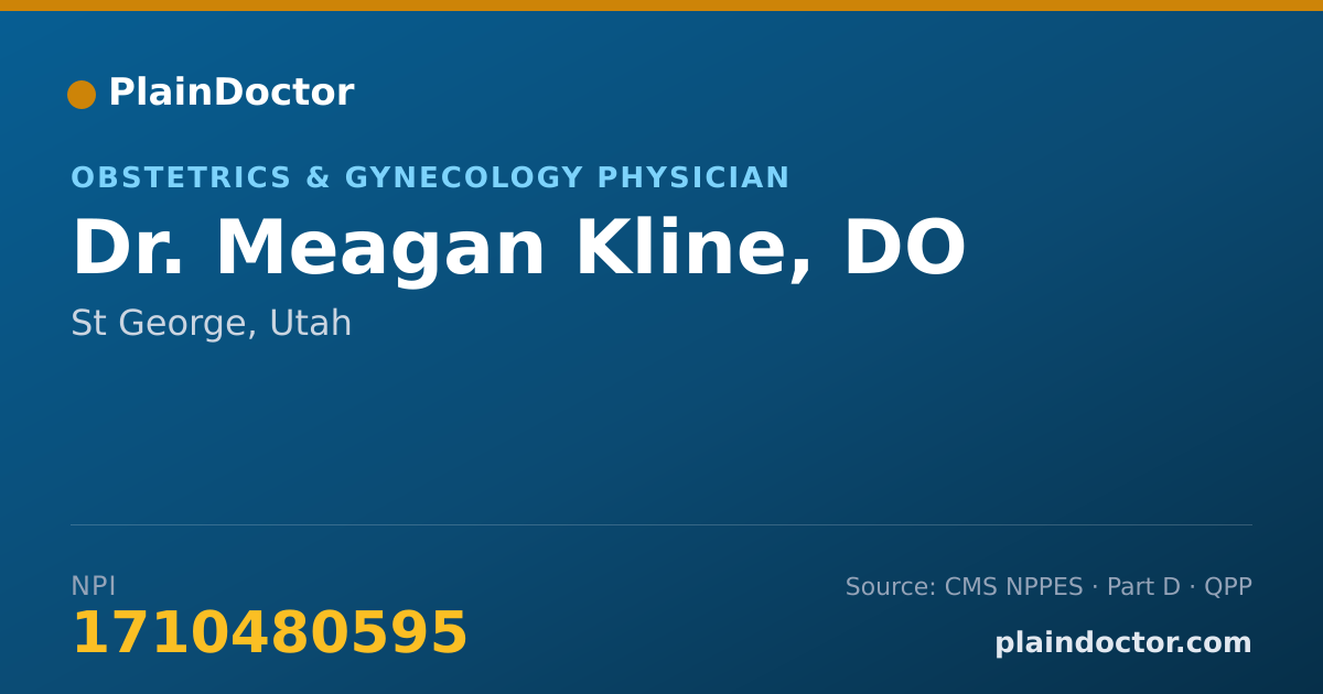 Shareable card for Meagan Kline, DO - Obstetrics & Gynecology Physician, St George, UT