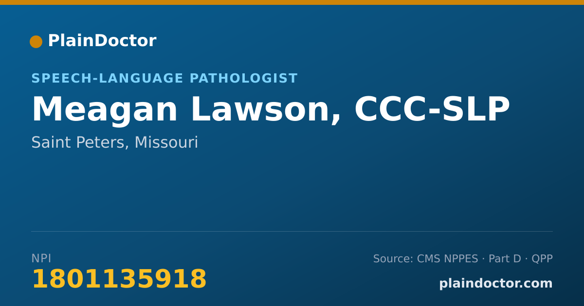 Shareable card for Meagan Lawson, CCC-SLP - Speech-Language Pathologist, Saint Peters, MO