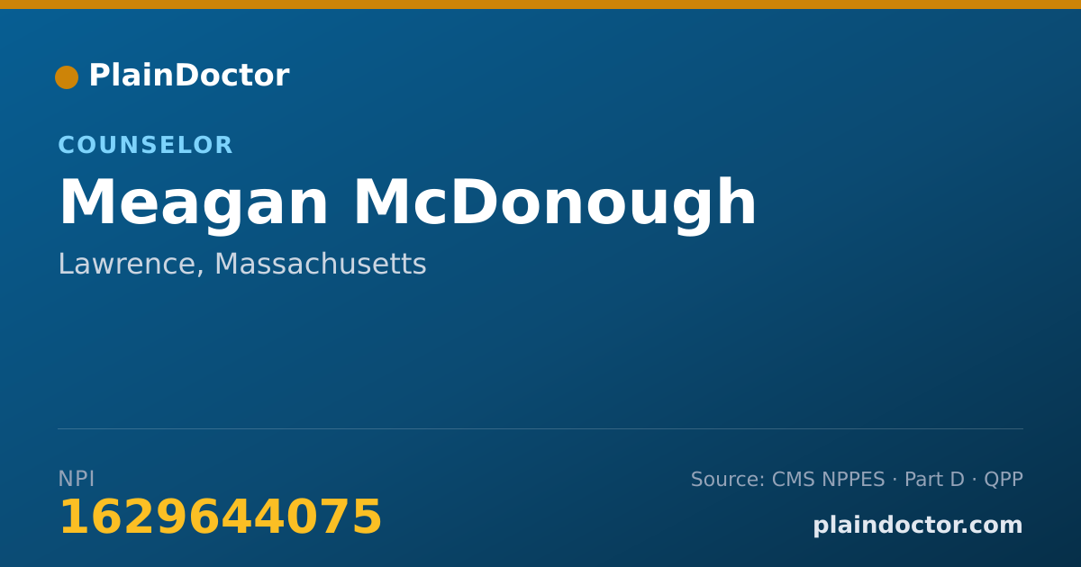 Shareable card for Meagan McDonough - Counselor, Lawrence, MA