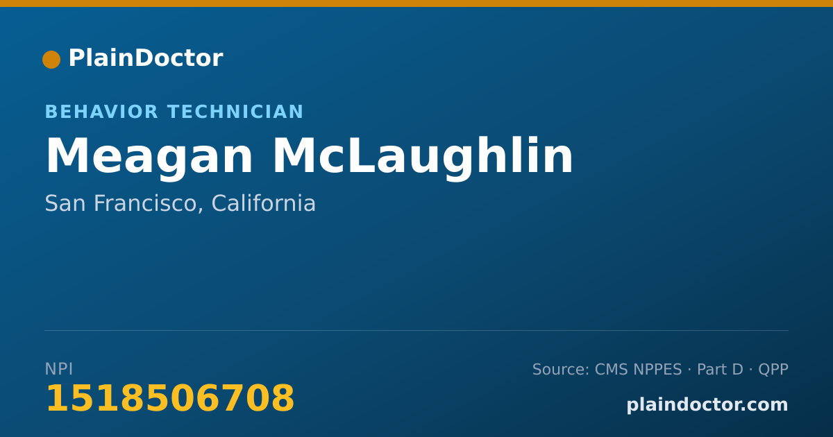 Shareable card for Meagan McLaughlin - Behavior Technician, San Francisco, CA