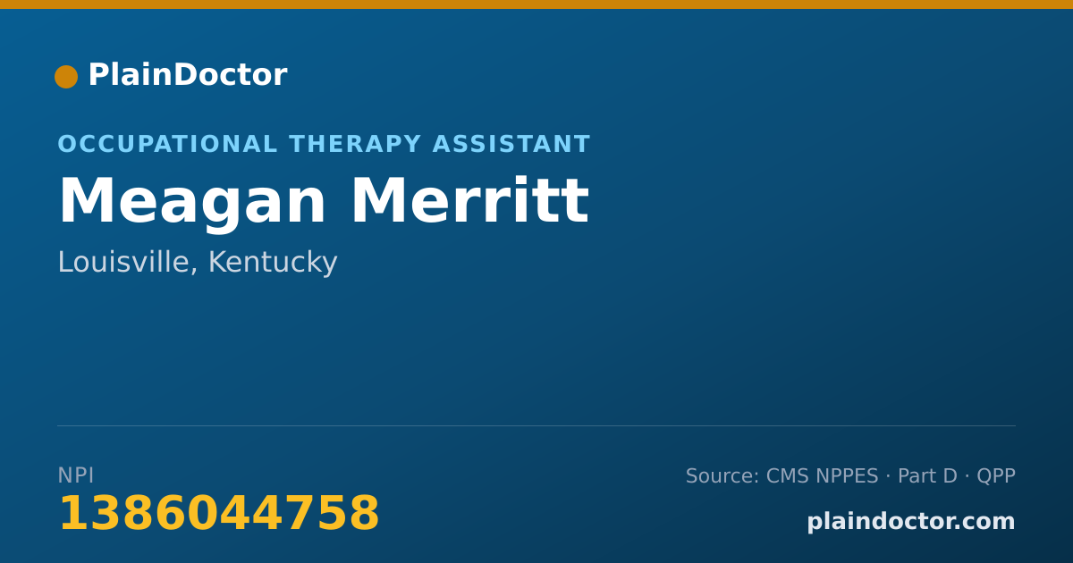 Shareable card for Meagan Merritt - Occupational Therapy Assistant, Louisville, KY