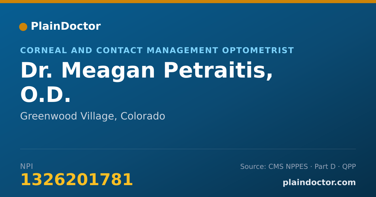 Shareable card for Meagan Petraitis, O.D. - Corneal and Contact Management Optometrist, Greenwood Village, CO