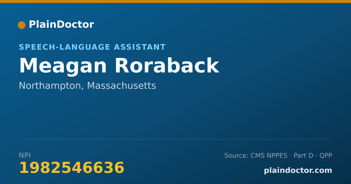Shareable card for Meagan Roraback - Speech-Language Assistant, Northampton, MA