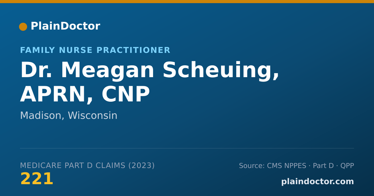 Shareable card for Meagan Scheuing, APRN, CNP - Family Nurse Practitioner, Madison, WI