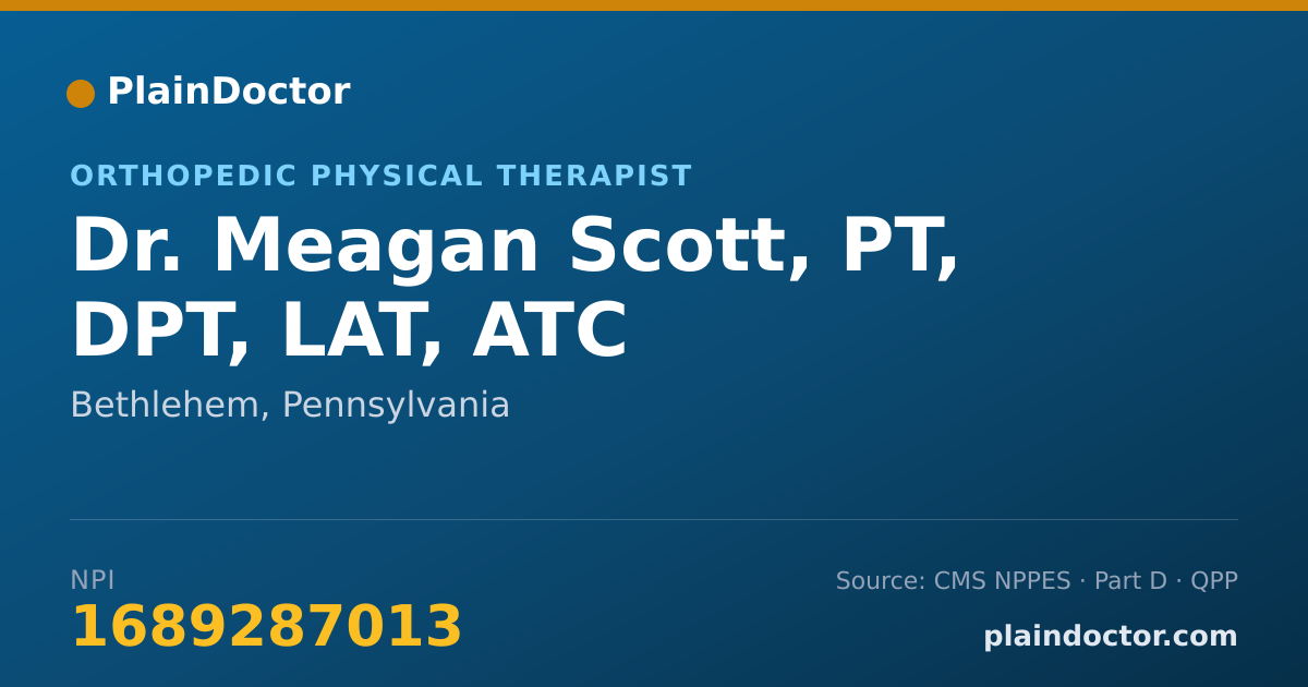 Shareable card for Meagan Scott, PT, DPT, LAT, ATC - Orthopedic Physical Therapist, Bethlehem, PA