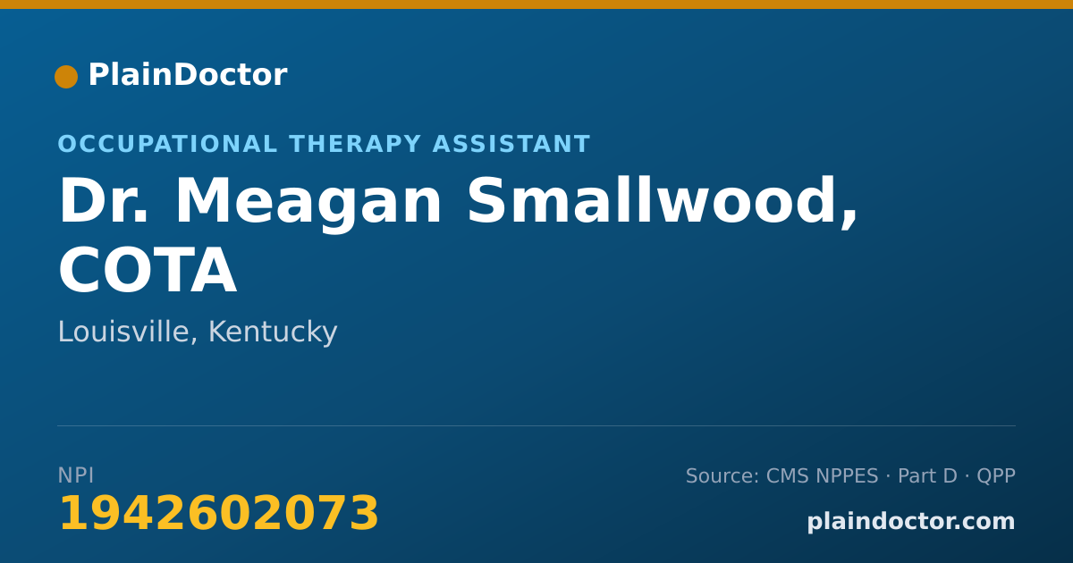Shareable card for Meagan Smallwood, COTA - Occupational Therapy Assistant, Louisville, KY