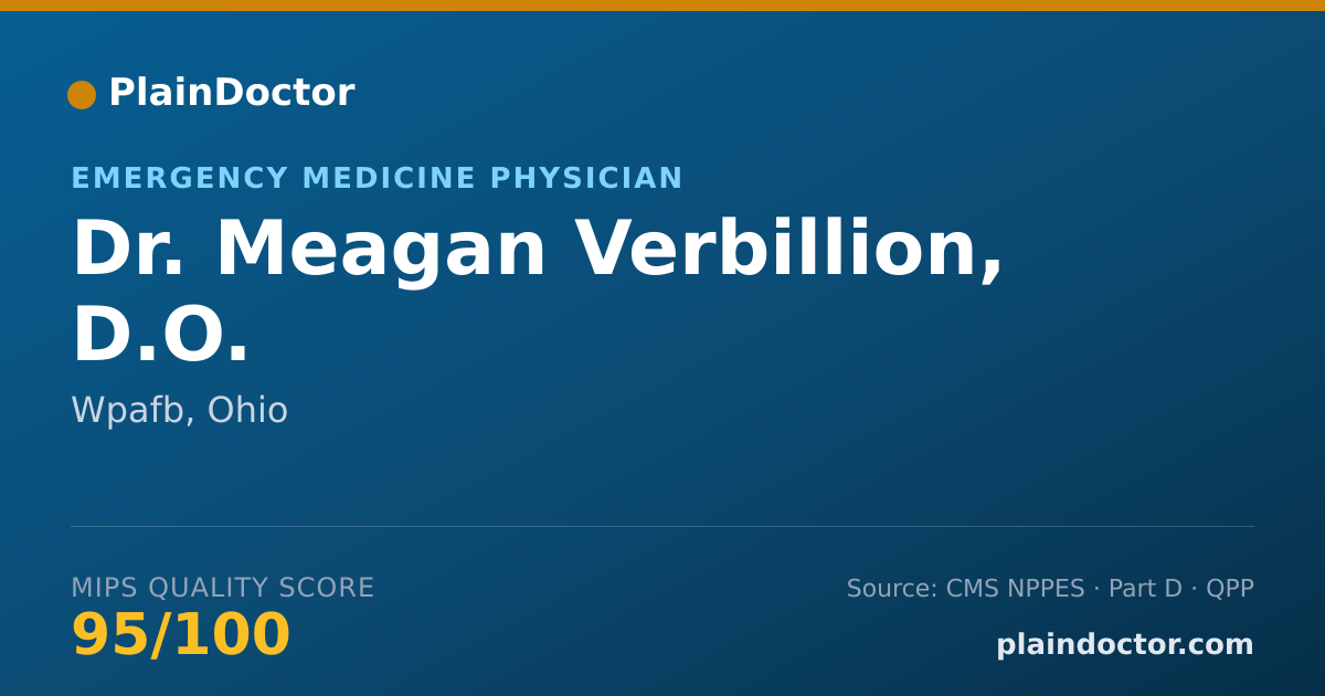 Shareable card for Meagan Verbillion, D.O. - Emergency Medicine Physician, Wpafb, OH