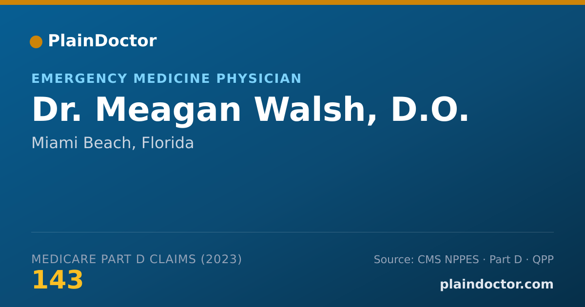 Shareable card for Meagan Walsh, D.O. - Emergency Medicine Physician, Miami Beach, FL