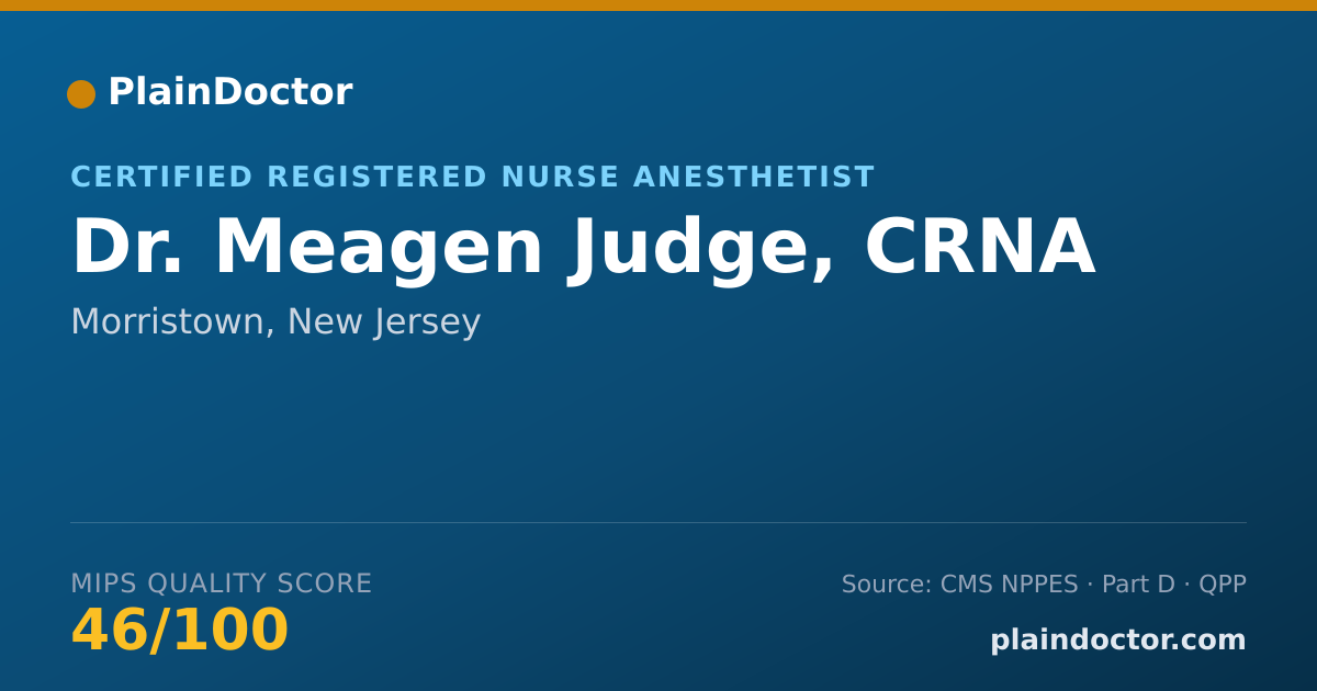 Shareable card for Meagen Judge, CRNA - Certified Registered Nurse Anesthetist, Morristown, NJ