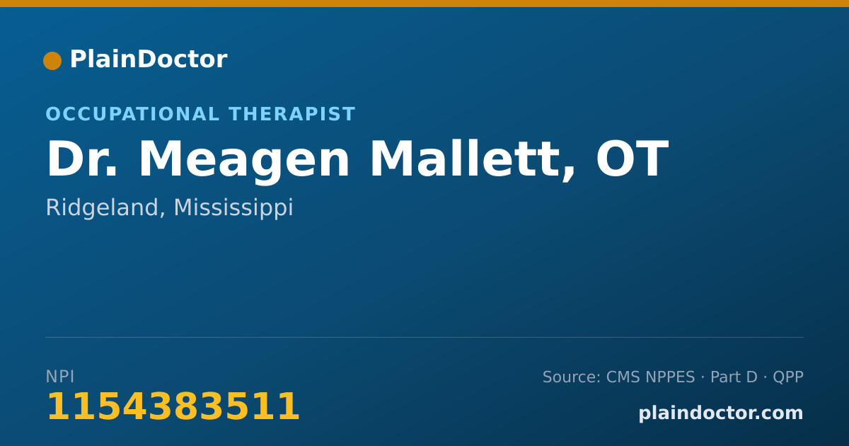 Shareable card for Meagen Mallett, OT - Occupational Therapist, Ridgeland, MS
