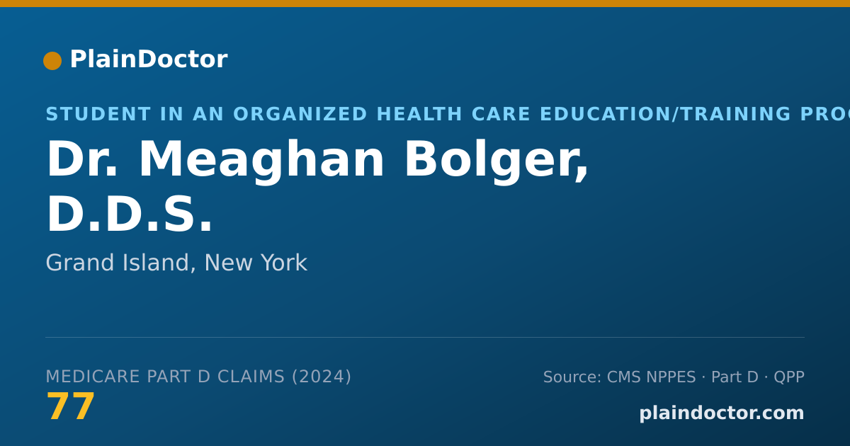 Shareable card for Meaghan Bolger, D.D.S. - Student in an Organized Health Care Education/Training Program, Grand Island, NY