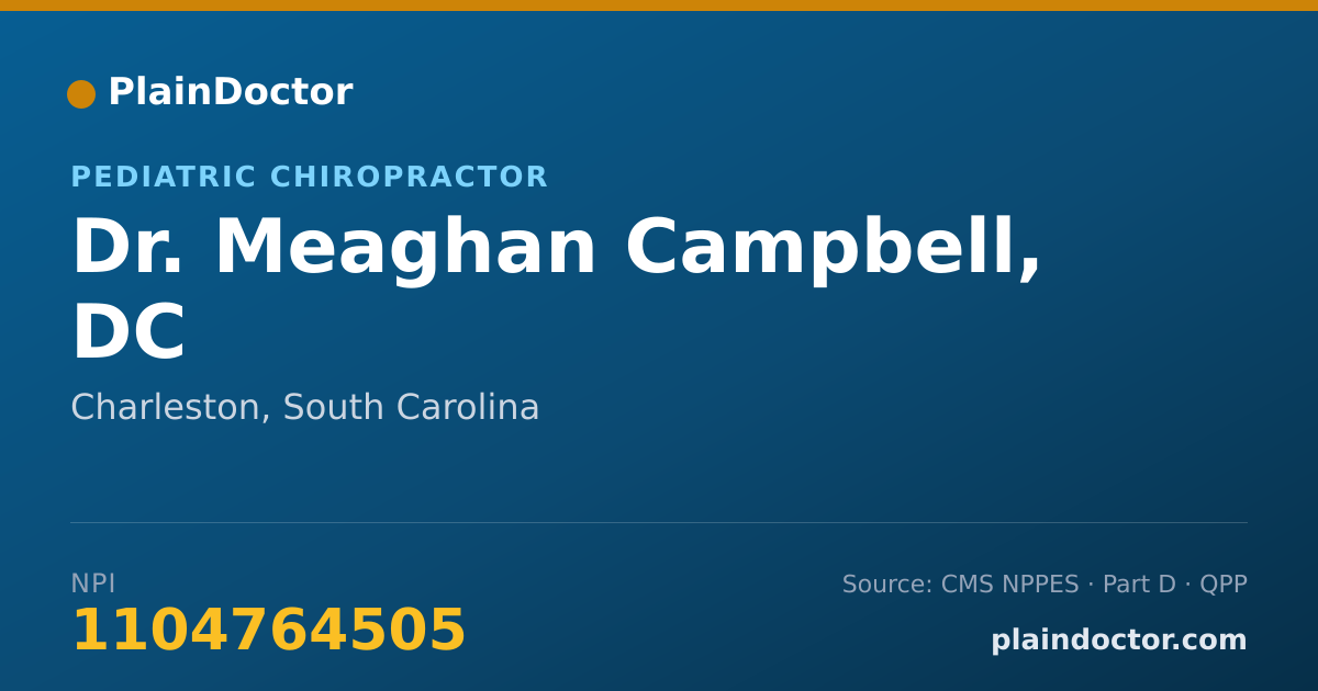 Shareable card for Meaghan Campbell, DC - Pediatric Chiropractor, Charleston, SC