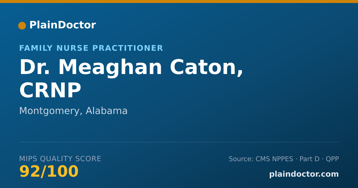 Shareable card for Meaghan Caton, CRNP - Family Nurse Practitioner, Montgomery, AL