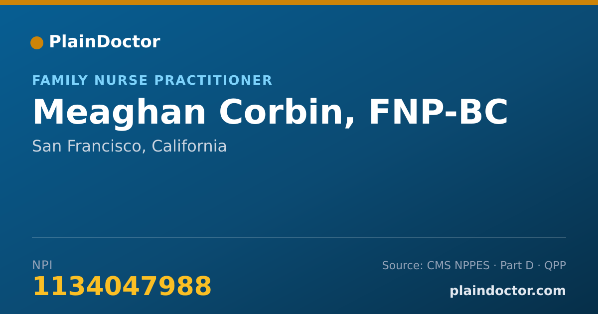 Shareable card for Meaghan Corbin, FNP-BC - Family Nurse Practitioner, San Francisco, CA
