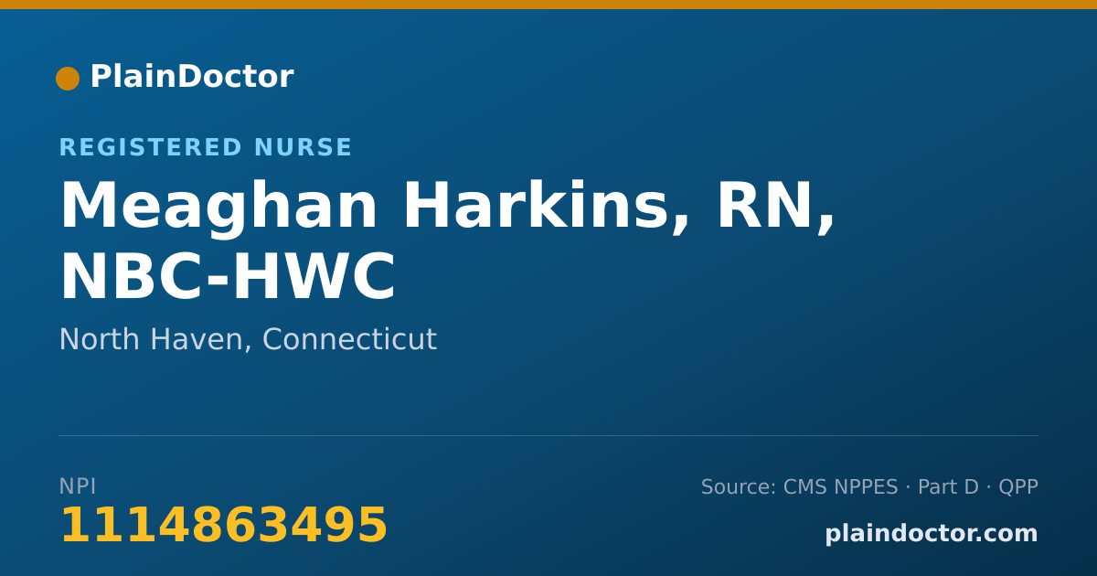 Shareable card for Meaghan Harkins, RN, NBC-HWC - Registered Nurse, North Haven, CT