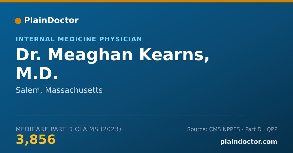 Shareable card for Meaghan Kearns, M.D. - Internal Medicine Physician, Salem, MA