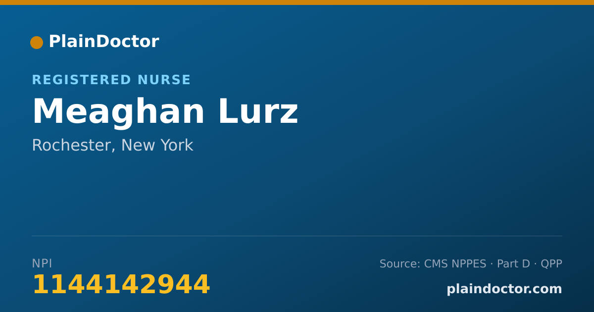 Shareable card for Meaghan Lurz - Registered Nurse, Rochester, NY