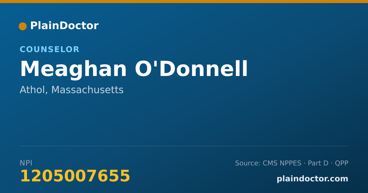 Shareable card for Meaghan O'Donnell - Counselor, Athol, MA