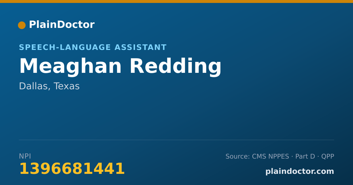 Shareable card for Meaghan Redding - Speech-Language Assistant, Dallas, TX