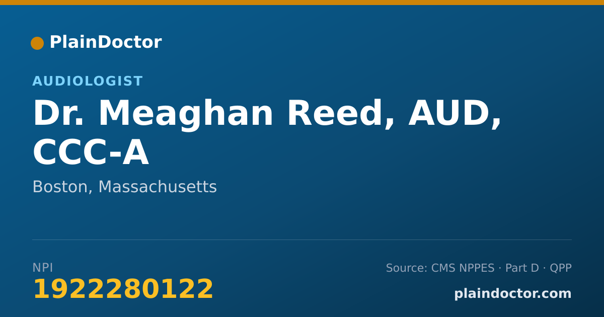 Shareable card for Meaghan Reed, AUD, CCC-A - Audiologist, Boston, MA