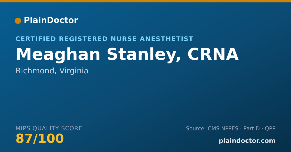 Shareable card for Meaghan Stanley, CRNA - Certified Registered Nurse Anesthetist, Richmond, VA