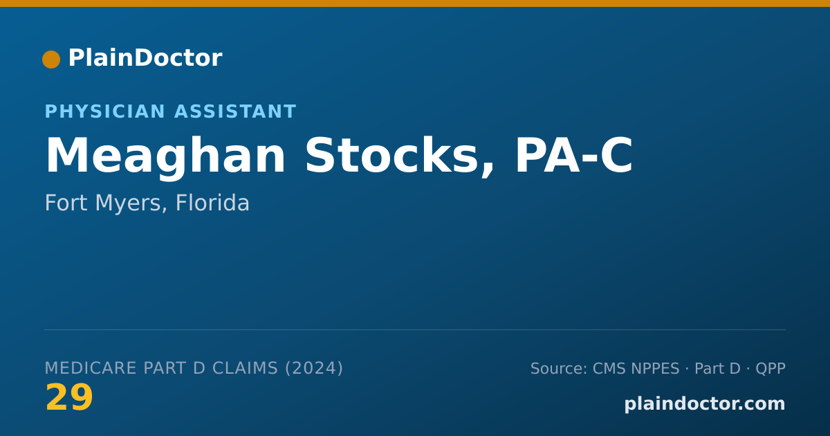 Shareable card for Meaghan Stocks, PA-C - Physician Assistant, Fort Myers, FL