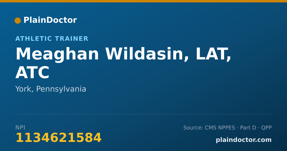 Shareable card for Meaghan Wildasin, LAT, ATC - Athletic Trainer, York, PA