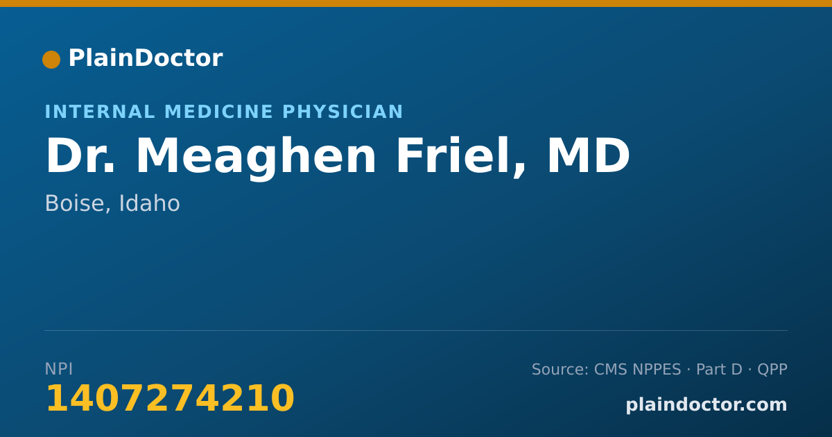 Shareable card for Meaghen Friel, MD - Internal Medicine Physician, Boise, ID